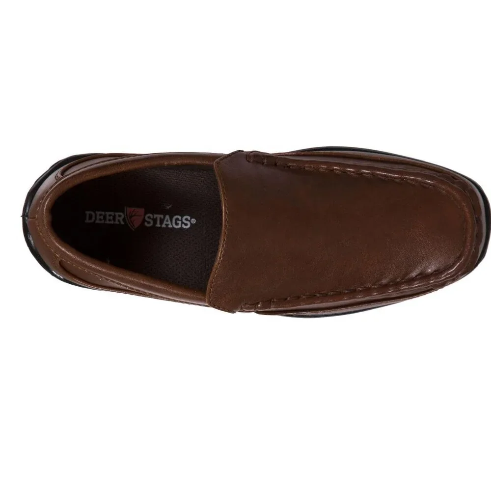 NiB Deer Stags' Big Boy's Slip On Booster Moccasins Brown Size 6 M $60 RY1391